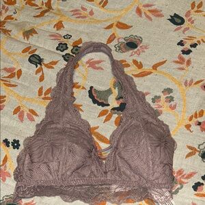 Gilly Hicks Lace Halter Bralette - Dusty Purple